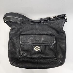 Black Coach Leather Shoulder Bag